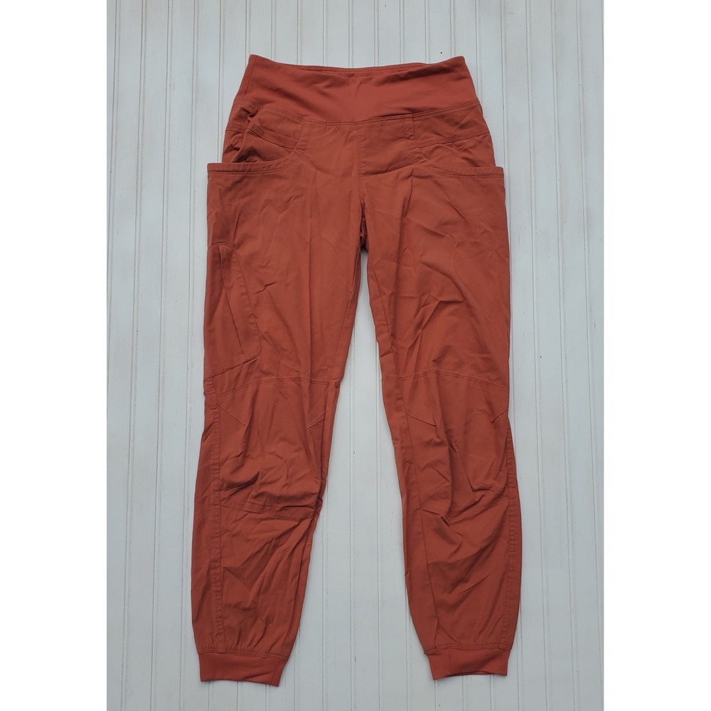 Prana Kanab Jogger Pants Womens Small Burnt Orange Organic Cotton Climbing Pant